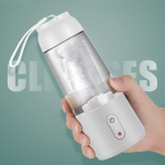 Kaasaskantav USB-taaslaetav mahlapress, isikliku suurusega mahlapress kokteilide ja smuutide jaoks, nelja teraga v&otilde;imas l&otilde;ikamisv&otilde;imalus, minimahlapressi tass sportimiseks valge