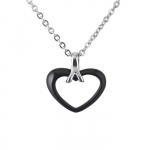 Collier - July - Argent Massif Rhodi&eacute; 925 - Noir - Acier - C&eacute;ramique must
