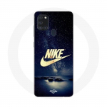 Coque Maniacase pour Samsung Galaxy A21s nike logo dor&eacute; nuit &eacute;toil&eacute;