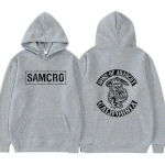Sons of Anarchy SAMCRO Kahepoolse tr&uuml;kiga t&auml;navar&otilde;ivad, mehed, naised, Harajuku kaubam&auml;rgiga disainitud kapuuts Meeste &uuml;lisuured kapuutsid Pusa S