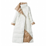 Kahepoolne pikk sulejope kevad-s&uuml;gisene turtlene kaelusega valge pardi sule soojad pargid Must kuldhall helesinine roheline valge S-5XL XL valge