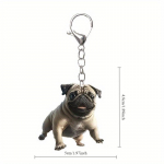Uus akr&uuml;&uuml;list lame 2D mopsi v&otilde;tmehoidja j&otilde;ulukink akr&uuml;&uuml;list seljakoti kaunistus loominguline j&otilde;ulupuu ripats 5*4.8cm