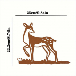 Sika Deer on Branch terassiluett &ndash; metallist seinakunst koju, sise&otilde;u &ndash; vaia kaunistamine v&auml;ljas &ndash; ideaalne s&uuml;nnip&auml;evakingitus helehall v&auml;rv