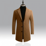 Meeste villane mantel Korea versioon &uuml;he n&ouml;&ouml;biga slim-fit keskmise pikkusega ja pikk trench-mantel vabaaja villane mantel M