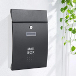 Roostevaba terasest postkast v&auml;litingimustesse, ladu, korter, kodu, aed, kirjakast, seinale paigaldatav, vertikaalne, lukustatav, postkast helehall v&auml;rv