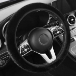 SEAMETAL auto rooli katte kaitse, kaunistus, soe pl&uuml;&uuml;s pehme roolikate naistele meestele talv must