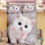 3D-prinditud Kawaii Kitten Cat voodipesukomplekt Tekikate Magamistoa lohukesi, &uuml;hekohalist kaheinimesevoodit King-size tekikate Kodutekstiil 70x133cm 2pcs