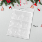 10 Pieces Christmas Tree Candle Melt Clamshells Moulds Clear Empty Cube Trays, Easy to Use Portable