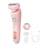 2-&uuml;hes naiste elektriline pardel USB-taaslaetav veekindel kaasaskantav reisin&auml;gu keha bikiinipiirkond k&auml;ed jalad karvaeemaldus habemenuga epilaator trimmer roosa