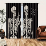 2 tk Kolju mustriga kardinad Dekoratiivsed l&auml;biviiguga topiga aknakardinad Akna sisustus Magamistoa elutoa kodu sisustuse jaoks cortinas 100W130H(CM)40x51in&rod pocket