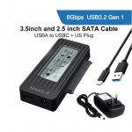 USB 3.0 &ndash; SATA IDE k&otilde;vakettaadapteri konverteri kaabel 3,5 2,5-tollise k&otilde;vaketta/SSD SATA III k&otilde;vakettaadapteri jaoks arvuti s&uuml;learvuti jaoks LED 3.5 2.5 US