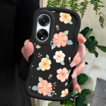 V&auml;rvitud muster Big Wave Edge pehme silikoon materjal Macaron telefoni &uuml;mbris p&otilde;rutuskindel kaitsev kummist &uuml;mbris OPPO Reno Realme jaoks OPPO A17K must