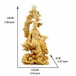 Tammepuidust Veekuu Guanyini kuju, Peenelt nikerdatud Hiina Buddha kujud, Moodne kunstiskulptuur, Kodu kaunistus, Feng Shui helehall v&auml;rv
