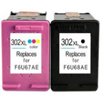 Pack de 2 cartouches 302 XL must &; V&auml;rvivalik HP Officejet 3830 3832 4650 + PLEIN D'ENCRE