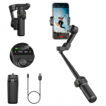 AOCHUAN Smart X2 nutitelefoni 3-teljeline kardaani stabilisaator iPhone'ile ja Android-telefonile, mis on varustatud sisseehitatud pikendusvardaga