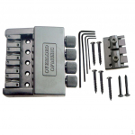 1 set four String Saddle Bridge Tailpiece with Screws Kit for Electric Guitar Parts - Black