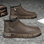 Chelsea Britain Meeste nahksaapad Kevad Trendikas Mugavad K&otilde;rged Poolsaapad Moodsad Mitmek&uuml;lgsed Veekindlad Saapad Botas Vedrud 39 pruun