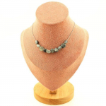 Pierres et Min&eacute;raux. Collier 10 perles Oeil de faucon d'Afrique du Sud. Chaine en acier Collier femmes, hommes. Taille personnalisa