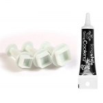 3 emporte-pi&egrave;ces &agrave; poussoir en plastique Carr&eacute; + Stylo de gla&ccedil;age noir