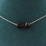 Pierres et Min&eacute;raux. Collier 2 perles Hypersth&egrave;ne d'&Eacute;gypte. Chaine en acier inoxydable Collier femmes, hommes. Taille personnalisab