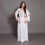 Tikand Moslemi kleit naistele Ramadan Pikad kleidid Naine Kimono R&uuml;&uuml; Maroko Caftan Vestidos XXL valge