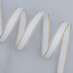 Romantiline ja hubane &uuml;hev&auml;rviline kuldne ribaga pael Kr&uuml;pteeritud pol&uuml;esterlint Kahepoolne paksendatud keermestatud pael kinkekarbi pakend Dekoratiivne pael 1cm*20 yards