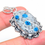 K2 Blue Azurite Handmade 925 Sterling Silver Jewelry Pendant 2.13 z2b80