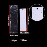 80 tk. Kaelakee vitriinide komplekt Premium valged papid isekleepuvate siltidega kristallselgest tsellofaanist isesuleerivad OPP kotid k&otilde;rvar&otilde;ngaste ehete pakendamiseks 80pcs+80pcs