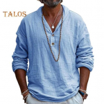 Meeste puuvillaseguga s&auml;rk pikkade varrukatega rev&auml;&auml;riga s&auml;rk &uuml;hev&auml;rviline vabaaja rannas&auml;rk igap&auml;evaseks kandmiseks puhkuseks 3XL taevasinine v&auml;rv