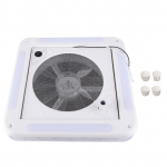 RV Katuseluugi Ventilaator 12V 360x360mm 10 Labaga Kahe Režiimiga &Otilde;hu Sisse-/V&auml;ljalaskeava 4 LED Valgustit Matkaautole Haagisele RV Vannitoa Katuseluugi Ventilaator valge