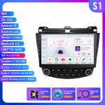 Ossuret Juhtmevaba Carplay Android 13 UIS7862S 2din Autoraadio Multimeediam&auml;ngija Honda Accord 7 2003-2007 jaoks 4G Navigatsioon GPS BT Roolinupu Kontroll RDS Bluetooth DVR S1 8Core 3G 32G AI