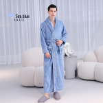 [2001 Uus] Eriti pikk paks unisex flanellist hommikumantel: S&uuml;gis/Talv, XL Korallfliisist Hommikumantel Extra Large