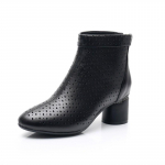 Kevadine uus stiil ehtsast nahast &otilde;&otilde;nsad naiste saapad keskmise kontsaga paksu kontsaga saapad Mugavad pehme tallaga l&uuml;hikesed saapad Moodsad sandaalsaapad 39 must