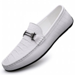 Luksuslikud Meeste Vabaaja Kleidussallid Br&auml;nd Pehme Tald Ehtne Nahk &Auml;rikannad Kerged Libisemiskindlad Itaalia S&otilde;idulaiskurid 38 valge