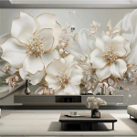 Moodne Tapeet 3d Reljeefsed Lilled Ehted Seinamaal Magamistuba Elutuba Taust Seinamaal Kodu Dekoratsioon 200 cm(W) x 140 cm(H)