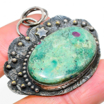 Ruby in Fuchsite Ethnic Handmade 925 Sterling Silver Jewelry Pendant 2.01 d6Y28