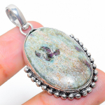Ruby in Fuchsite Ethnic Handmade 925 Sterling Silver Jewelry Pendant 1.85 Z1f14