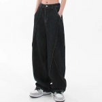 Meeste ja naiste vabaaja kottis teksad, lahtiste &otilde;mblustega disain High Street mustad sirged p&uuml;ksid Y2k Boyfriend Denim p&uuml;ksid S-5XL 2XL