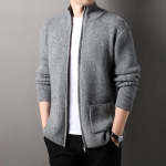 S&uuml;gisene paksendatud noorte ja keskealiste meeste silmkoeline kampsun kardigan &uuml;hev&auml;rviline elastne, suur lahtine korea stiilis jakk 4XL