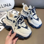 Moodsad naiste tursked tossud, kevadised PU-k&otilde;rged kontsad, paeltega platvormkingad naistele, tugevad &uuml;mara varbaga vulkaniseerivad kingad suures suuruses 40 sinine