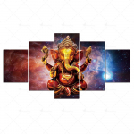 HD-prindid kodukaunistus India Ganesha pilt seinakunst Modulaarne religiooniplakat maalimine 5 paneeliga l&otilde;uend elutuppa raamitud 20x35cm*2 20x45cm*2 20x55cm*1
