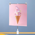 Sign Holder Clamp Adjustable Height Label Tag Clip Reusable Aluminum Alloy 30 cm for Clamp Type
