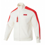 Puma Logo Triibuline V&auml;rviplokk Lahtine Vabaaja Seisukrae Jakk Meeste jakid Valge 536579-93 M