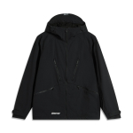 Li Ning Korvpallisari Veekindel Kirjadega Kapuutsiga Pikkade Varrukatega Tuulejope Meeste &Uuml;ler&otilde;ivad Must AFDU505-1 XL