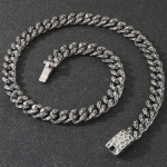 60CM Pikk 13MM Laius Choker Kaelakee Mees Tugev Roostevaba Teras Curb Kuuba L&uuml;lidega Kaelakeed Meestele Meeste Ehted Vintage 60CM h&otilde;be