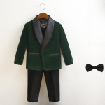 Laste 1. s&uuml;nnip&auml;eva fotosessioon Pidulik &uuml;likonnakomplekt Briti stiilis Lillepoiss Pulmapeo Riietus Klassikaline Samet Laste Klaveriperemees Kost&uuml;&uuml;m 120cm roheline
