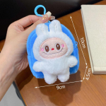 Uus Pl&uuml;&uuml;&scaron;ist Labubu M&uuml;ndikott Pl&uuml;&uuml;&scaron;ist Punutud N&ouml;&ouml;r V&otilde;tmehoidja Multikas Null Rahakott valge