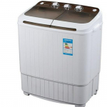 Kompakt kahe trumliga poolautomaatne pesumasin tsentrifuugimise ja roostevabast terasest trumliga &otilde;rnadele pesudele Blue Plastic Wash Tub + Steel Spin Tub