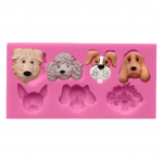 Uus Animal Dogs Head Silikoonist &scaron;okolaadivorm Fondant Koogi k&uuml;psetustarbed Suhkruvormit&ouml;&ouml;riist Silikoonvorm roosa