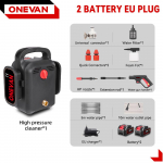 ONEVAN Elektriline k&otilde;rgsurvepesur 120Bar 2-&uuml;hes Autopesu V&otilde;imas Aia Pesu Puhastust&ouml;&ouml;riist Makita 18V Aku Pinni jaoks 2 Battery Set